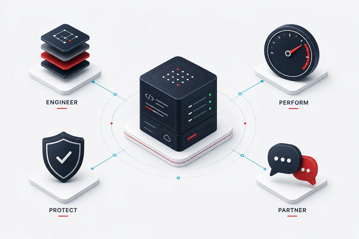 Engineering, performance, security, and partnership working together around a production-ready system